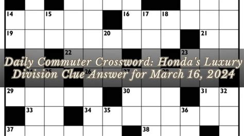 honda luxury crossword.